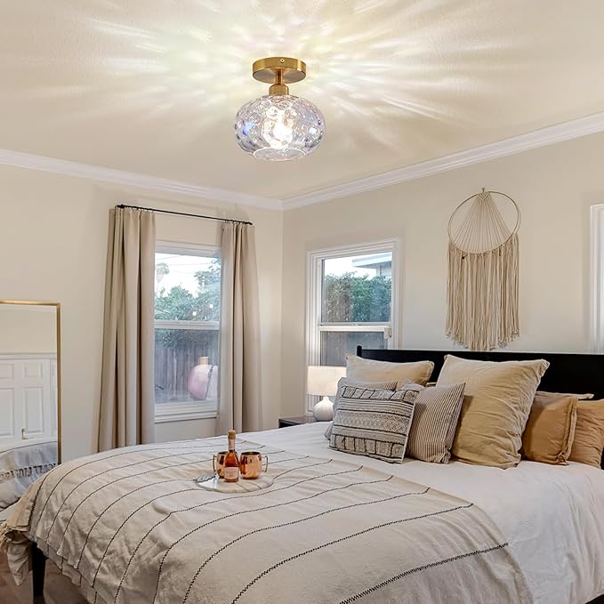 Vintage Glass Flush Mount Ceiling Light
