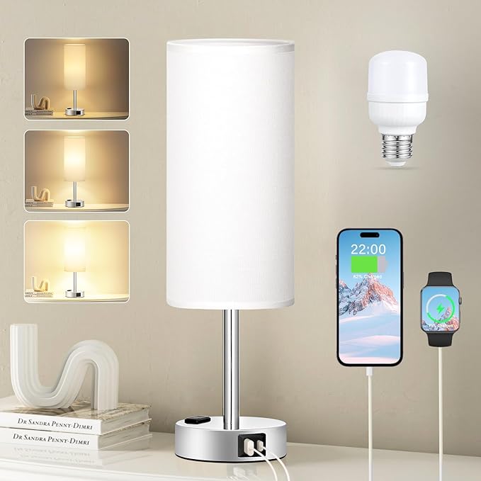 Fenmzee White Touch Bedroom Table Lamp
