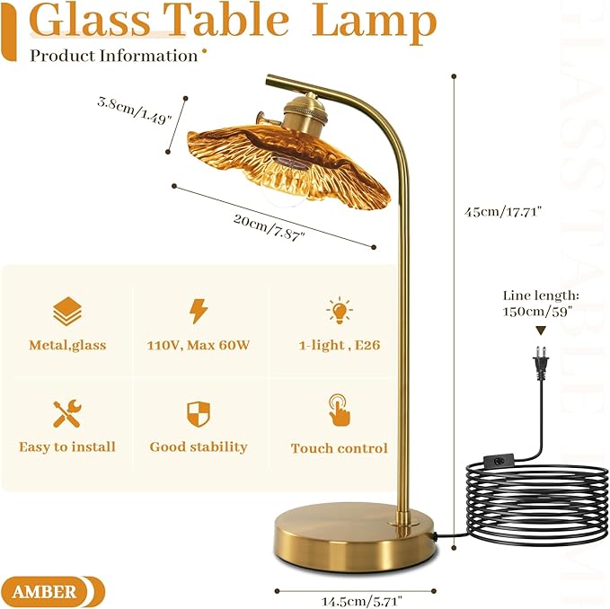 Modern Table Lamp Gold Table Lamp Mid Centry Table Lamps Touch Bedside Lamp