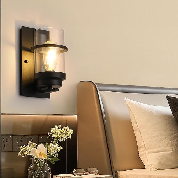 Black Wall Sconce Indoor, Rustic Bathroom Vanity Light Fixtures, Entryway Wall