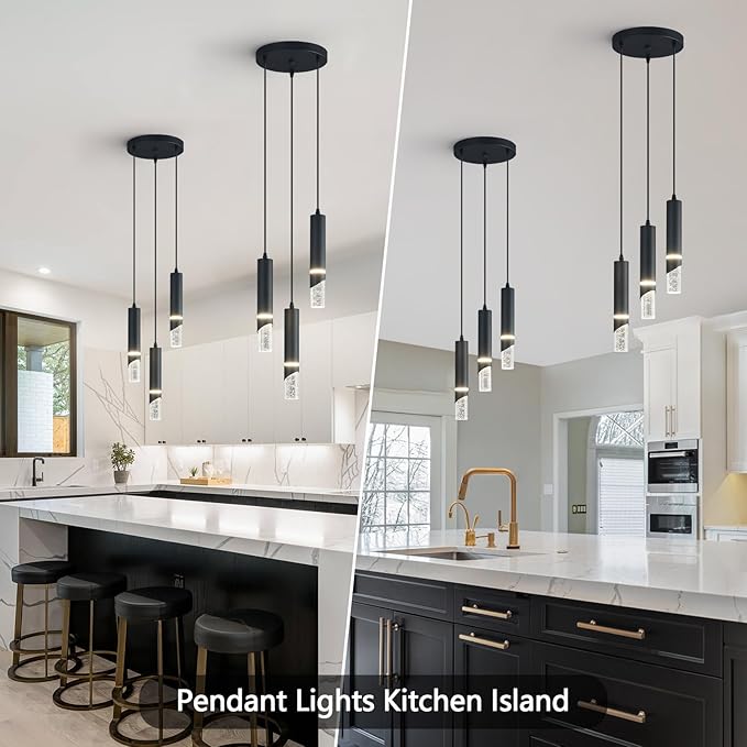 Modern Dimmable Led Pendant Lights Kitchen Island, Sink 18w LED Crystal