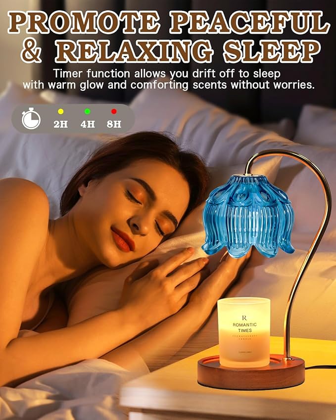 Flower Candle Warmer Lamp with Timer, Birthday Gifts