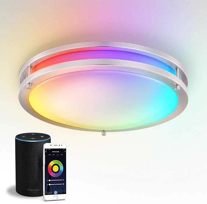 ASD LED 16" Round Flush Mount Lighting, Close to Ceiling Light Fixture | Smart
