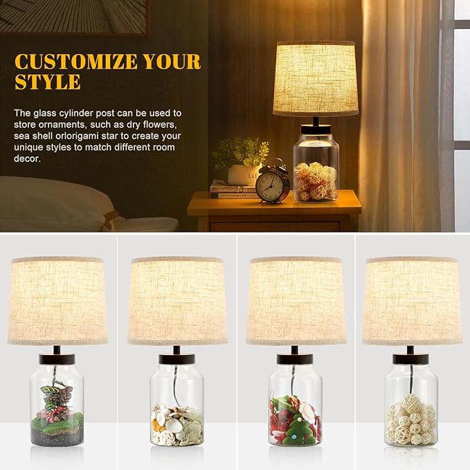 GyroVu Table Lamp Set for Christmas Decorations, Fillable Table Lamp