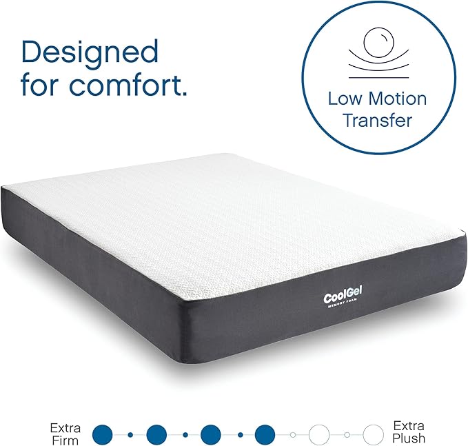 COOL GEL 10 Inch King Mattress Memory Foam Medium Firm, King Size Memory Foam Mattress Cooling, Made in The USA, 10" Depth with Pressure Relief, CertiPUR-US Certified No Fiberglass, CoolGel Bed
