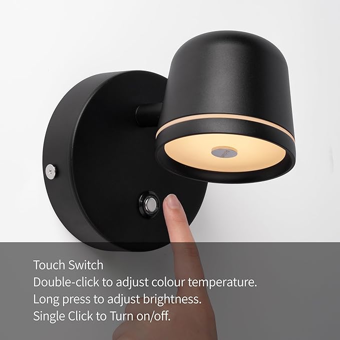 Aisilan Wall Sconce, Hardwired Touch Dimmable Wall Light