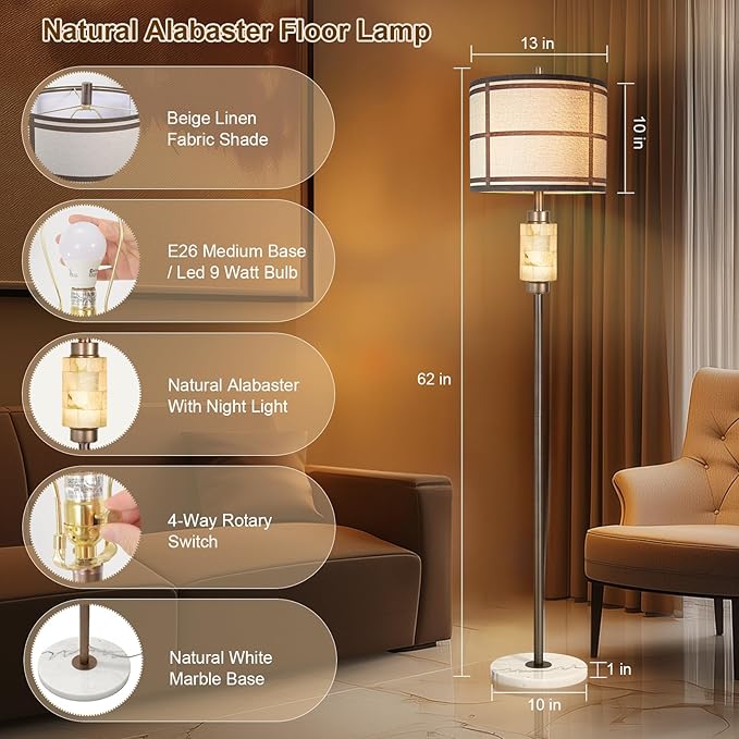 Natural Alabaster Floor Lamp, Lamps