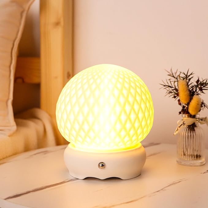 JHY DESIGN Ceramic Spherical Decorative lamp 6" H Rechargeable Table Lamp