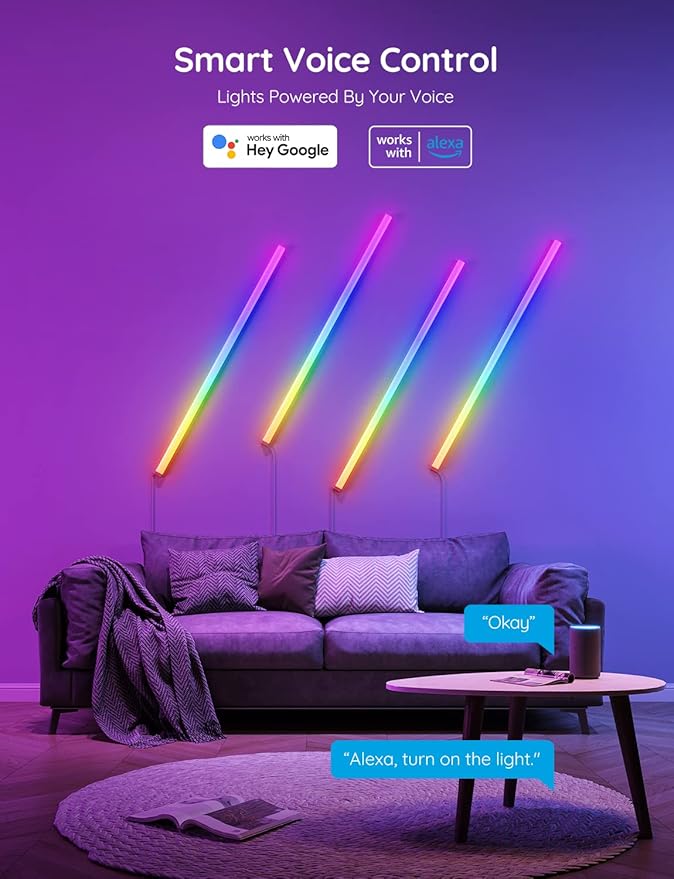 Govee Glide Wall Lights, RGBIC LED Light, Smart Gaming Light Works