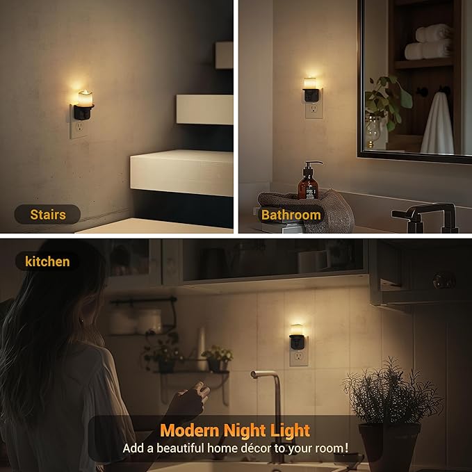 JandCase Flameless Candle Night Light, 2 Pack Night Lights Plug into Wall