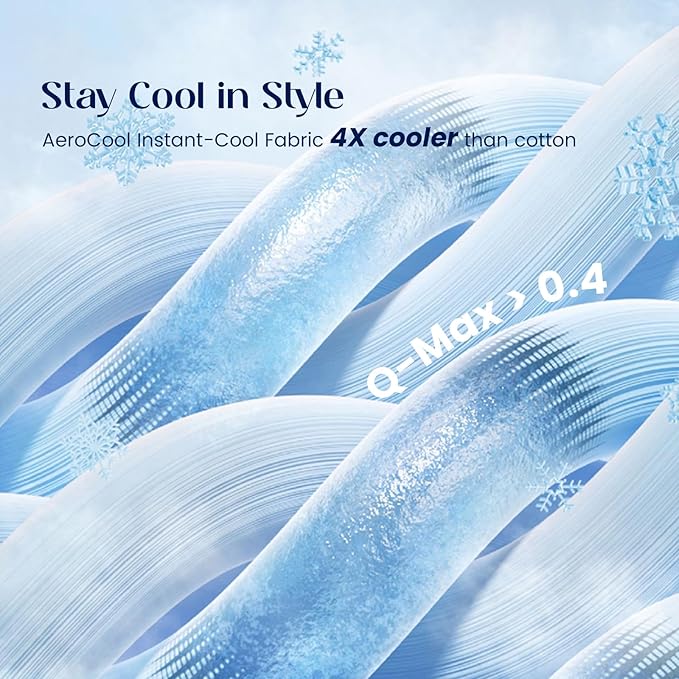 Dream Valley® Twin Sheets Set, Cooling Fitted Sheet with 1 Pillowcase-2 PCS with No Flat Sheet,Q-Max > 0.4 Aerocool, Cooling for Night Sweats, Hot Sleepers,deep Pocket up to 15",Ivory
