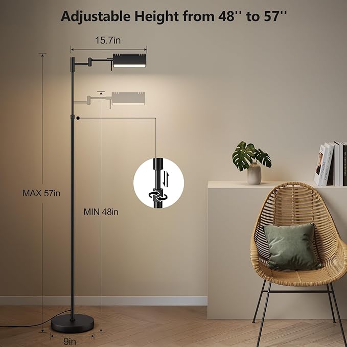 SUNMORY Dimmable LED Pharmacy Floor Lamp, 16W/1500LM Bright Reading Floor Lamp