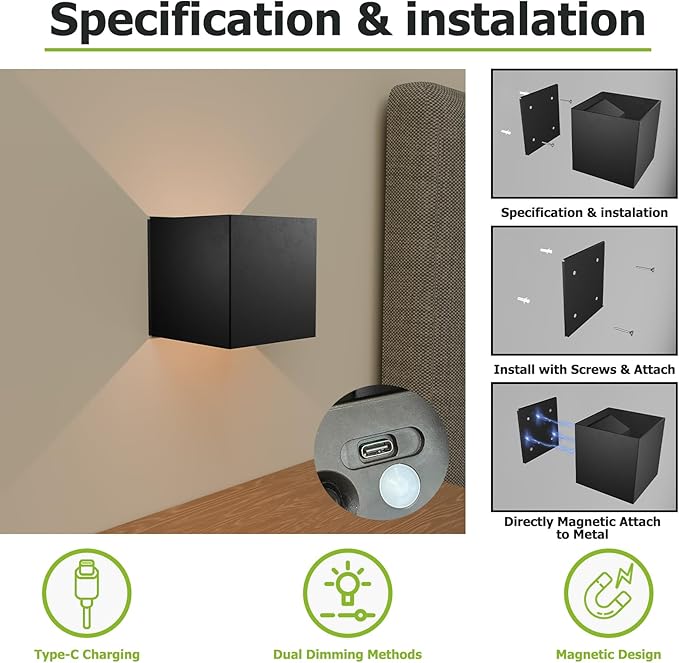 Motion Sensor Wall Light, Battery Powered