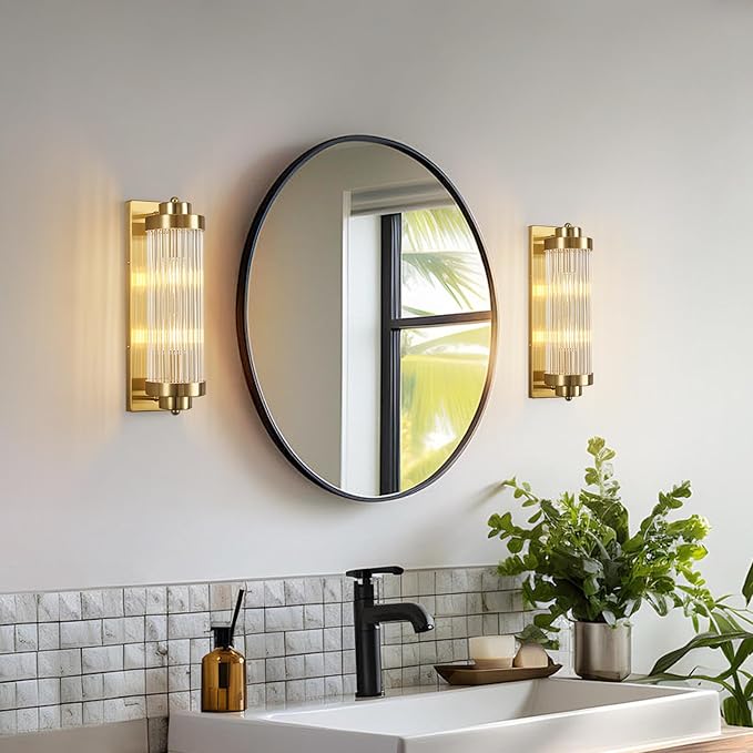 Gold Wall Sconces Set of Two