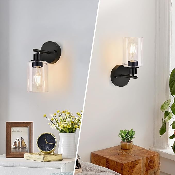 Set of 2 Wall Sconces for Bathroom, Bathroom Wall Lamp for Mirror Kitchen