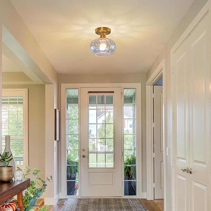 Vintage Glass Flush Mount Ceiling Light