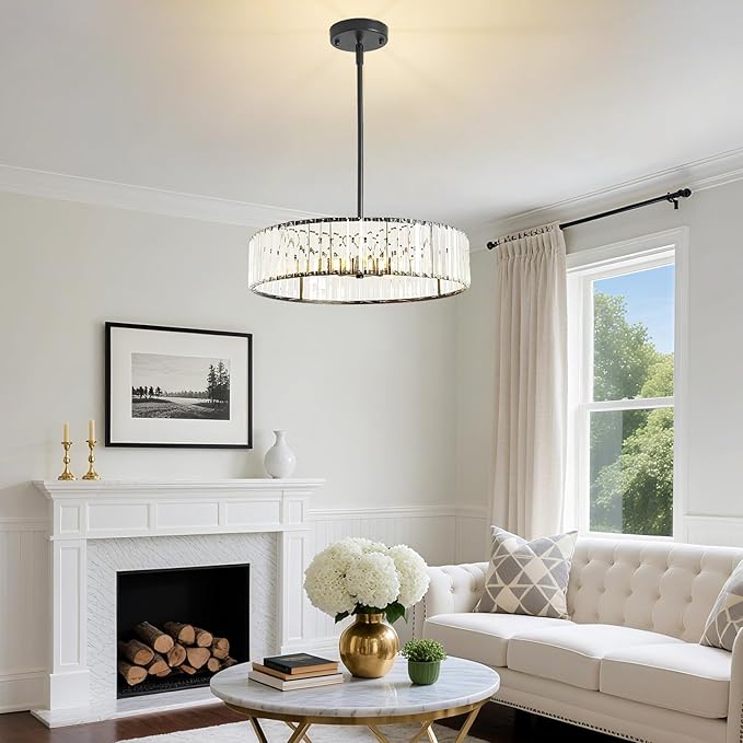 Modern Black Crystal Chandelier