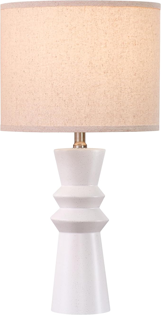 24.75" White Ceramic Table Lamps Set of 2