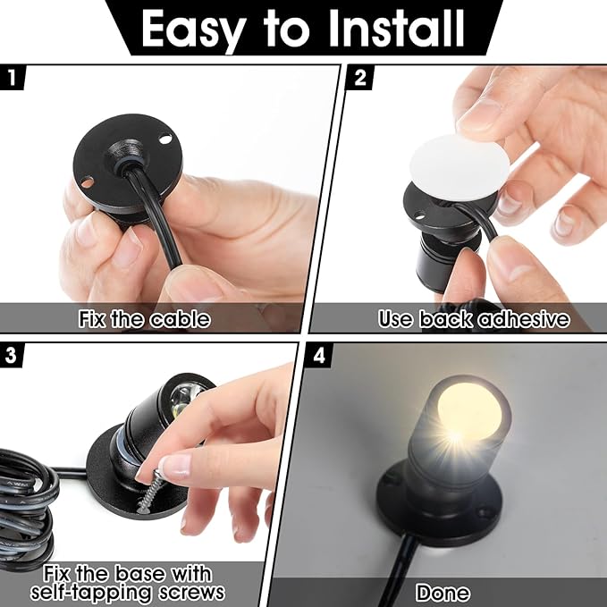 DEDC 6pcs LED Mini Spot Light, 3000K Spotlights