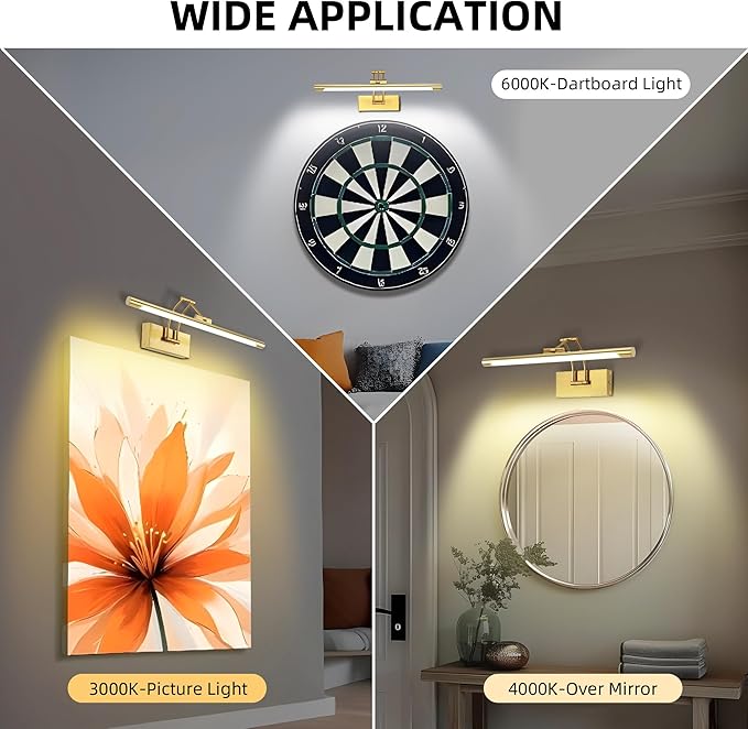 16“ Picture Lights for Wall Battery Operated, Wireless Picture Light