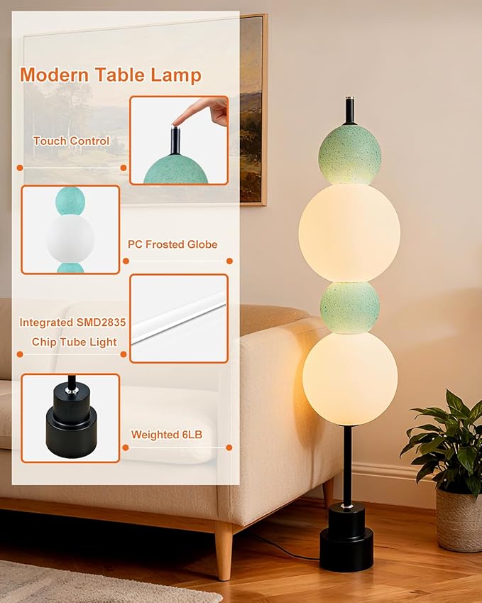 Blue Globe Floor Lamp