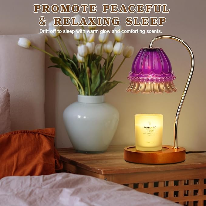 Flower Candle Warmer Lamp with Timer, Wax Warmer, Height Adjustable, Birthday