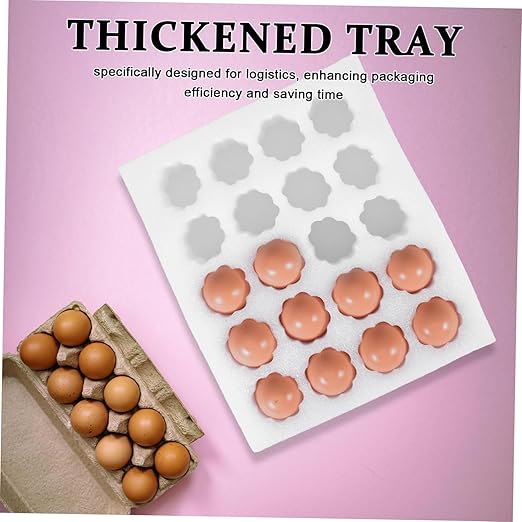 IMIKEYA Shatterproof Egg Carrier Portable Egg Storage for Countertop Refrigerator Foam Tray Soundproofing Reusable Holder for Camping Farm