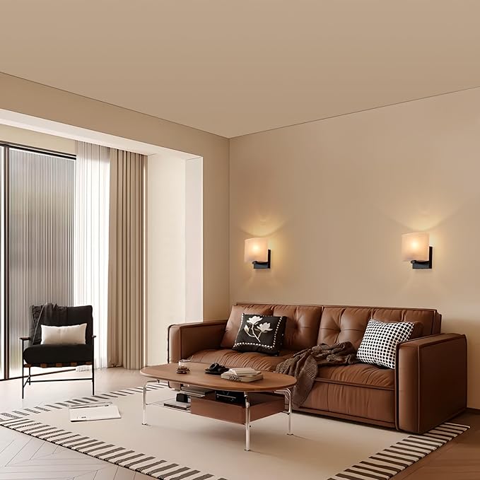 Hardwired Wall Sconces, Modern Acrylic Shade Wall Light Fixture, Classic E26