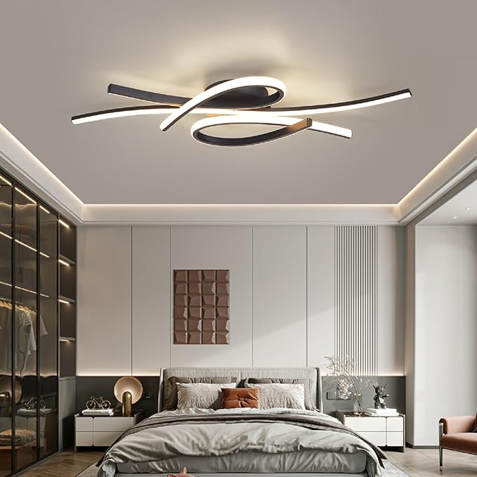 Modern LED Ceiling Light Fixture, 40W 2600 Lumen, Flush Mount Ceiling Chandelier