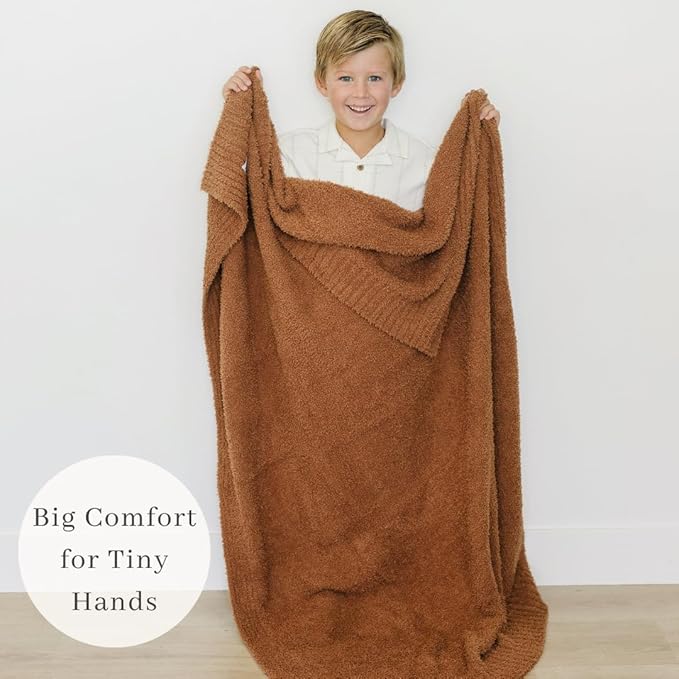SARANONI Bamboni Baby Blanket | Luxury Plush Super Soft Blanket | Breathable Comfy Blankets for Kids and Teens | Caramel - 40" x 60"