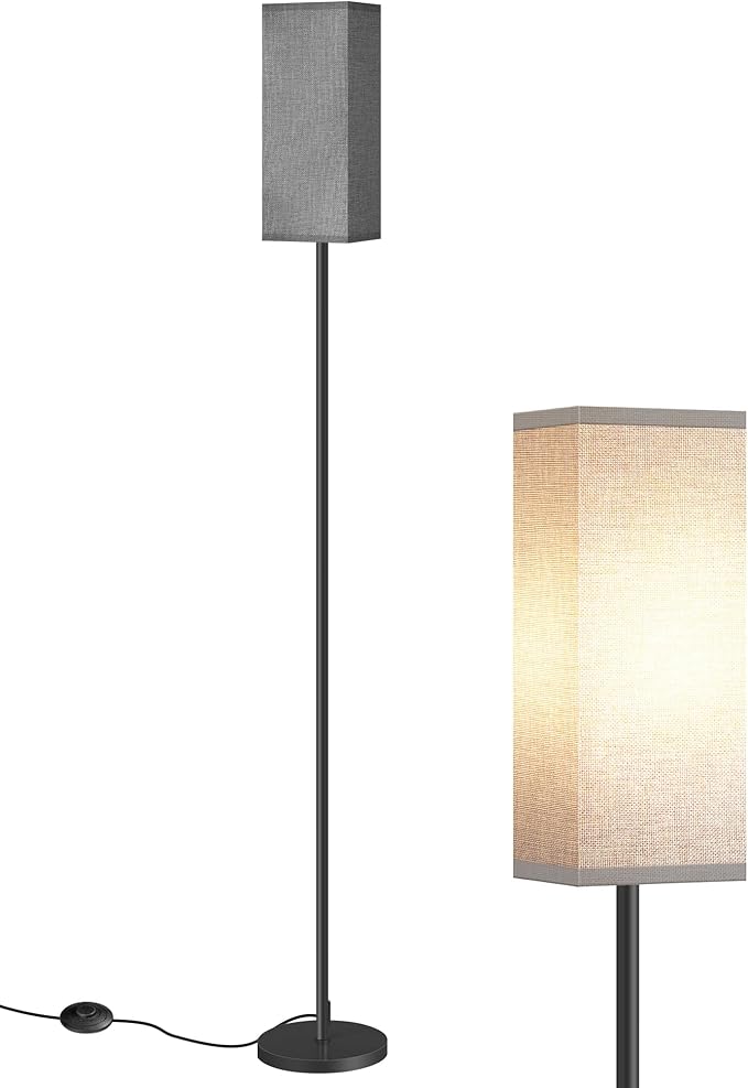 Floor Lamp, Pole Lamp with Foot Switch, Modern Standing Lamp Lampshade