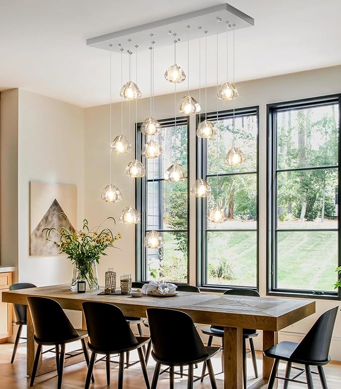 Brushed Nickel Rectangular Chandeliers