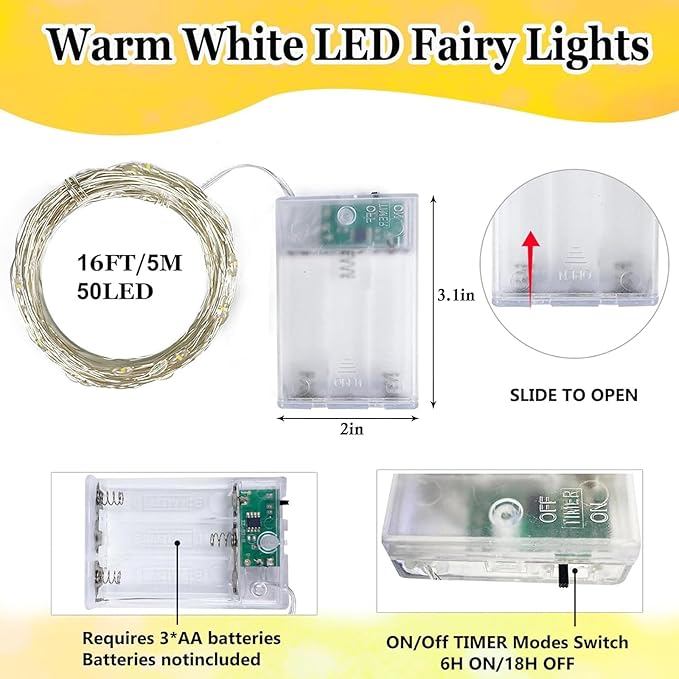 8-Pack Fairy Lights Battery Operated