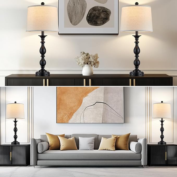 28" Tall Modern Table Lamps Set of 2