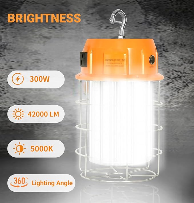 LED Temporary Work Light 300W Portable Hanging Work Construction Light