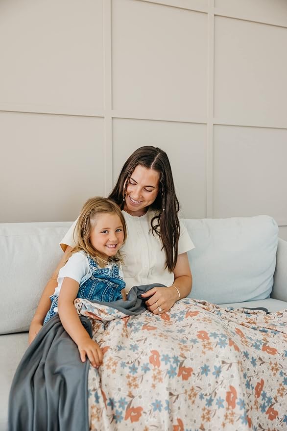 Copper Pearl Jumbo 3-Layer Blanket: Soft Quilt for Boys and Girls | Breathable, Cozy, Toddler Blanket | Newborn Baby Quilt | 46x46 Premium Polyester/Rayon | Eden