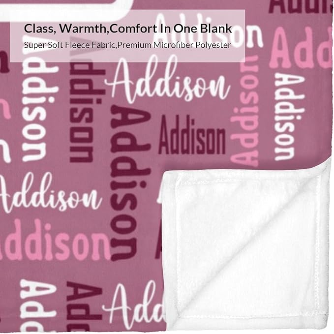 Dr.TOUGH Name Blanket Personalized Blanket for Adult Kids Flannel Customized Personalized Blankets and Throws