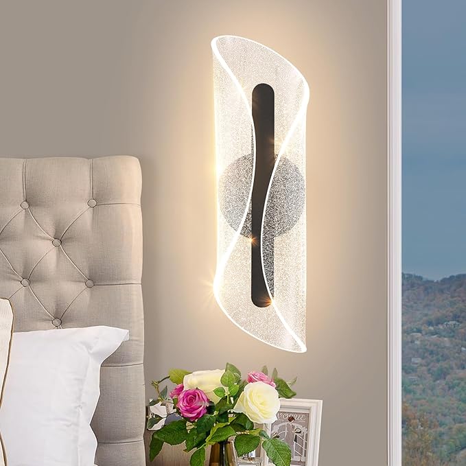 Black Wall Sconce Light Modern Wall Light Fixtures Dimmable LED Wall Lamp