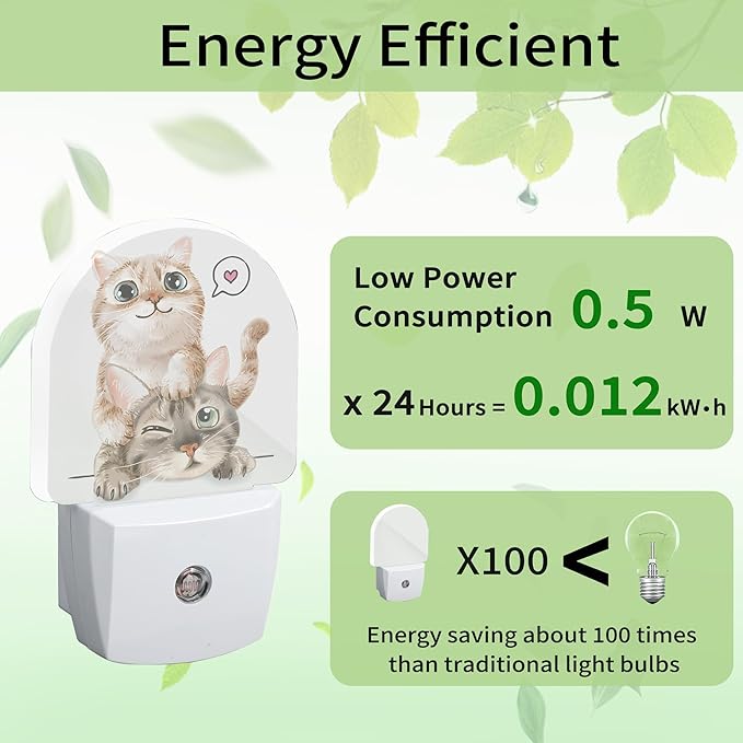 Cute Cat Night Light, Night Light Plug into Wall