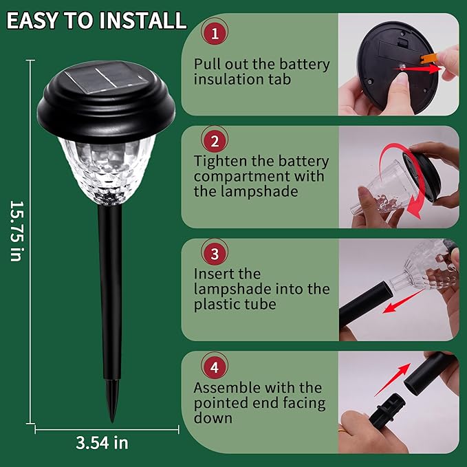 Solar Garden Lights Outdoor, 8 Pack Color Changing LED Pathway Lights