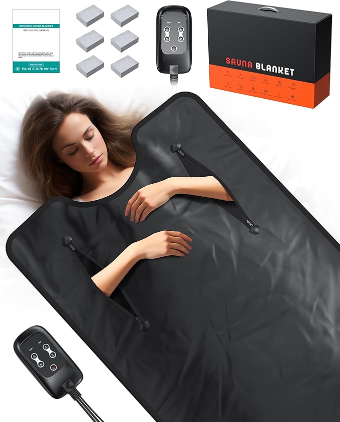 Sauna Blanket Infrared Sauna Blanket with Infrared Light, Sauna Bag for Relaxation and Wellness, Waterproof Infrared Heat Sauna Wrap