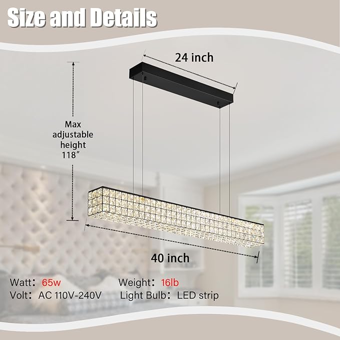Rectangle Crystal Chandelier Modern Crystal Chandelier Black Rectangular