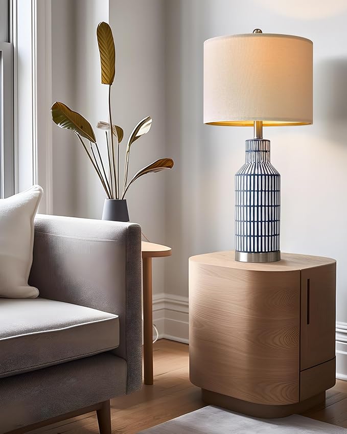 25" Modern Ceramic Lamps Single Table Lamp