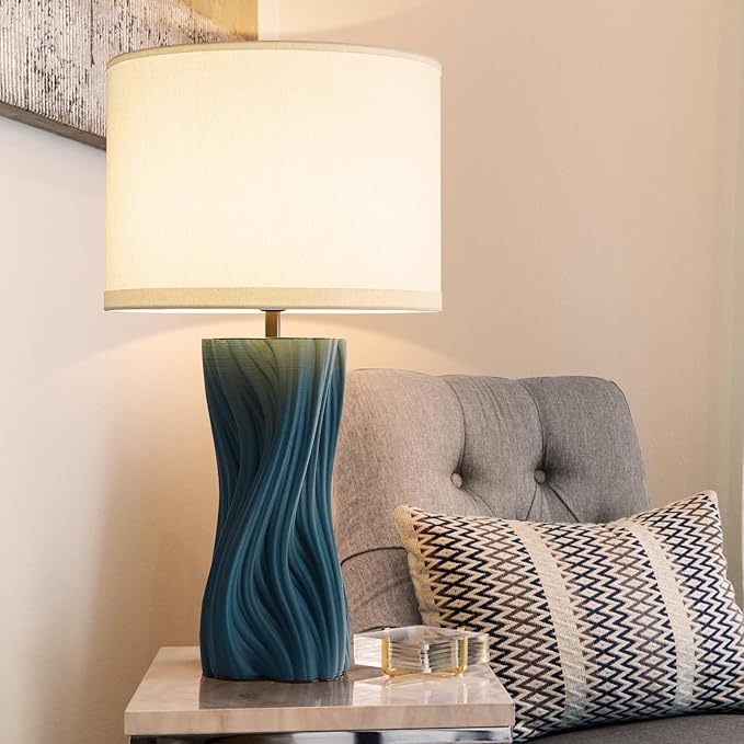 Modern Large Ceramic Plug in Blue Table Lamps