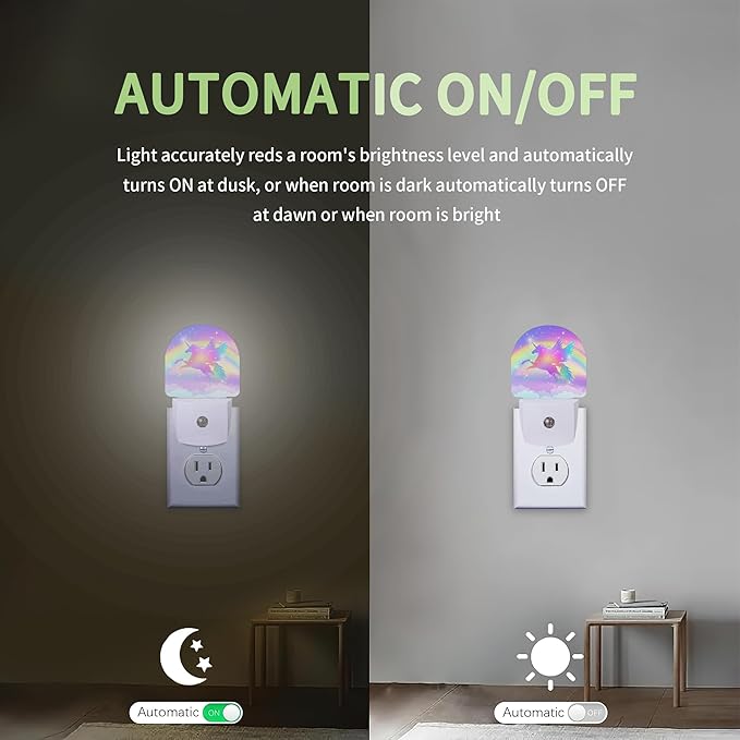 Unicorn Night Light, Rainbow Nightlight Plug into Wall