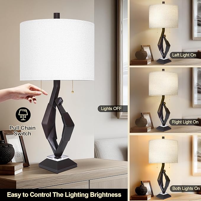 Scenekoy Sculptural Resin Table Lamp Set of 2