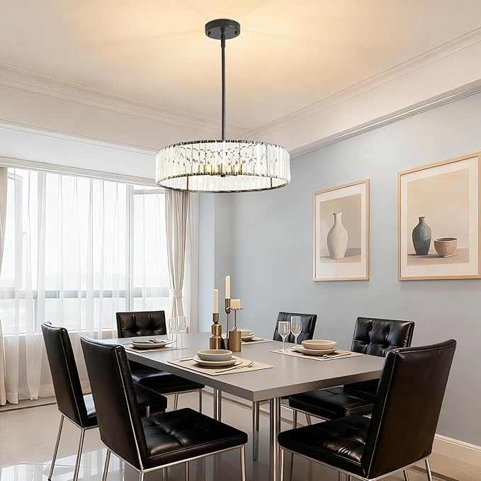 Modern Black Crystal Chandelier