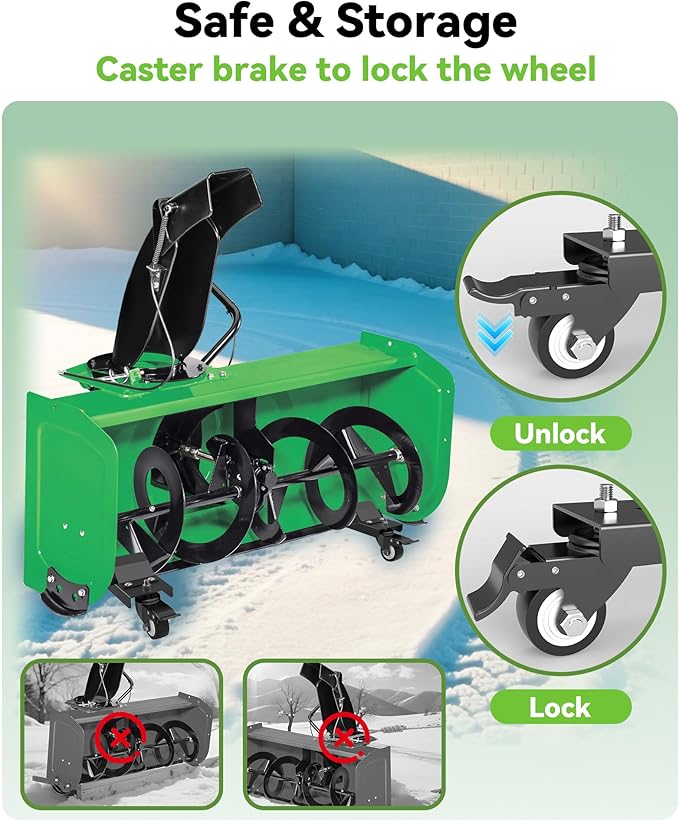 Snow Blower Storage Dollies Replacement Accessories Compatible for 44", 47", 54" Snow Blowers, Snow Blowers Storage Rack with Caster Wheels to Reduce Weight
