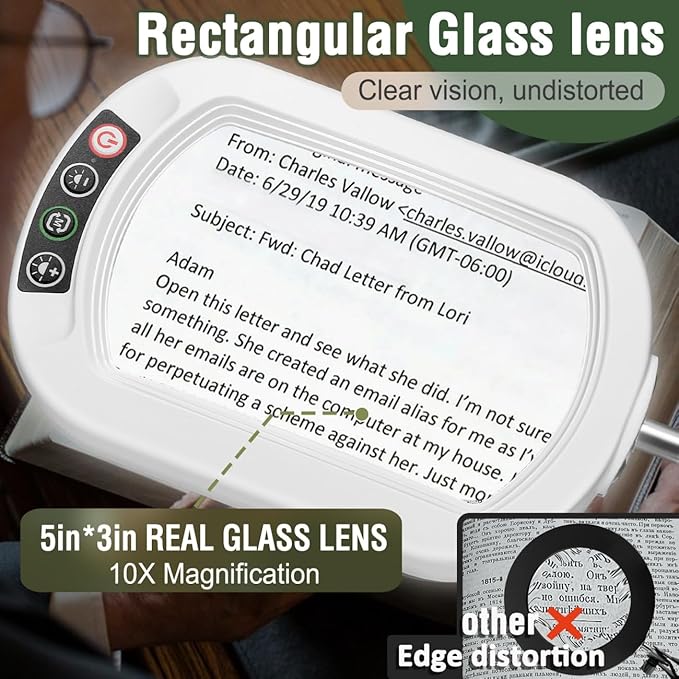 Veemagni 10X Rectangle Magnifying Glass