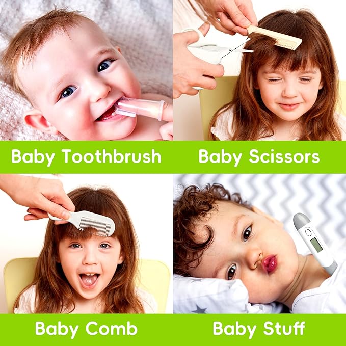 Baby Healthcare and Grooming Kit, Portable Baby Safety Care Set, Baby Essentials kit for Newborn(Grey White 13 in 1)